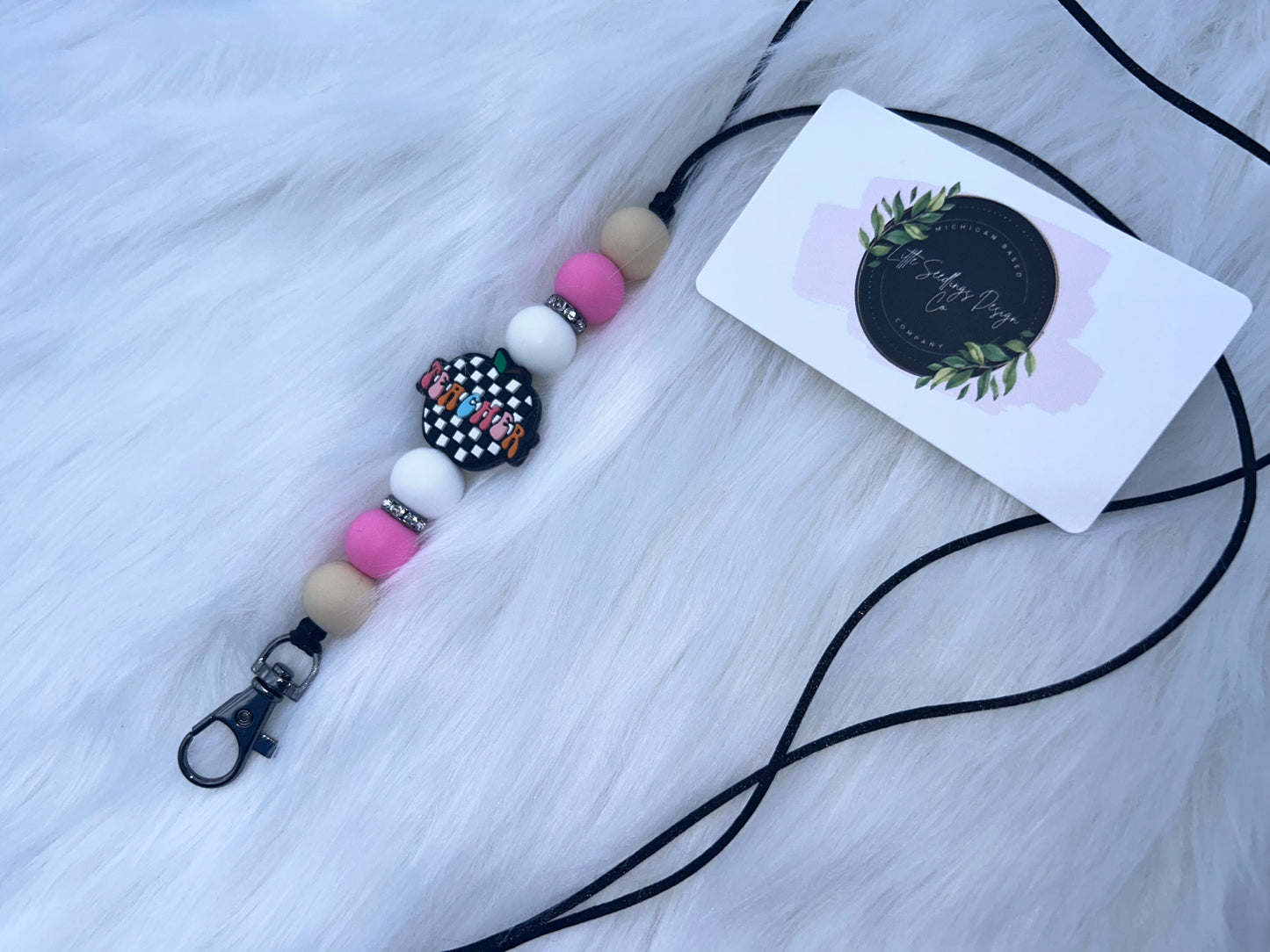 Checkered Teacher Lanyard