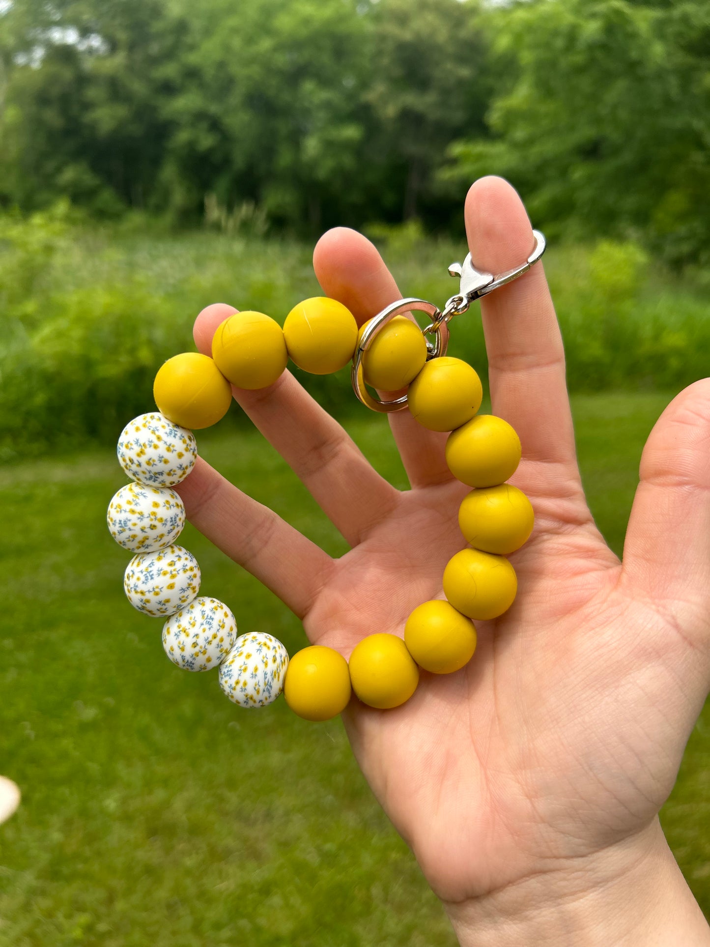 Prairie Floral wristlet keychain