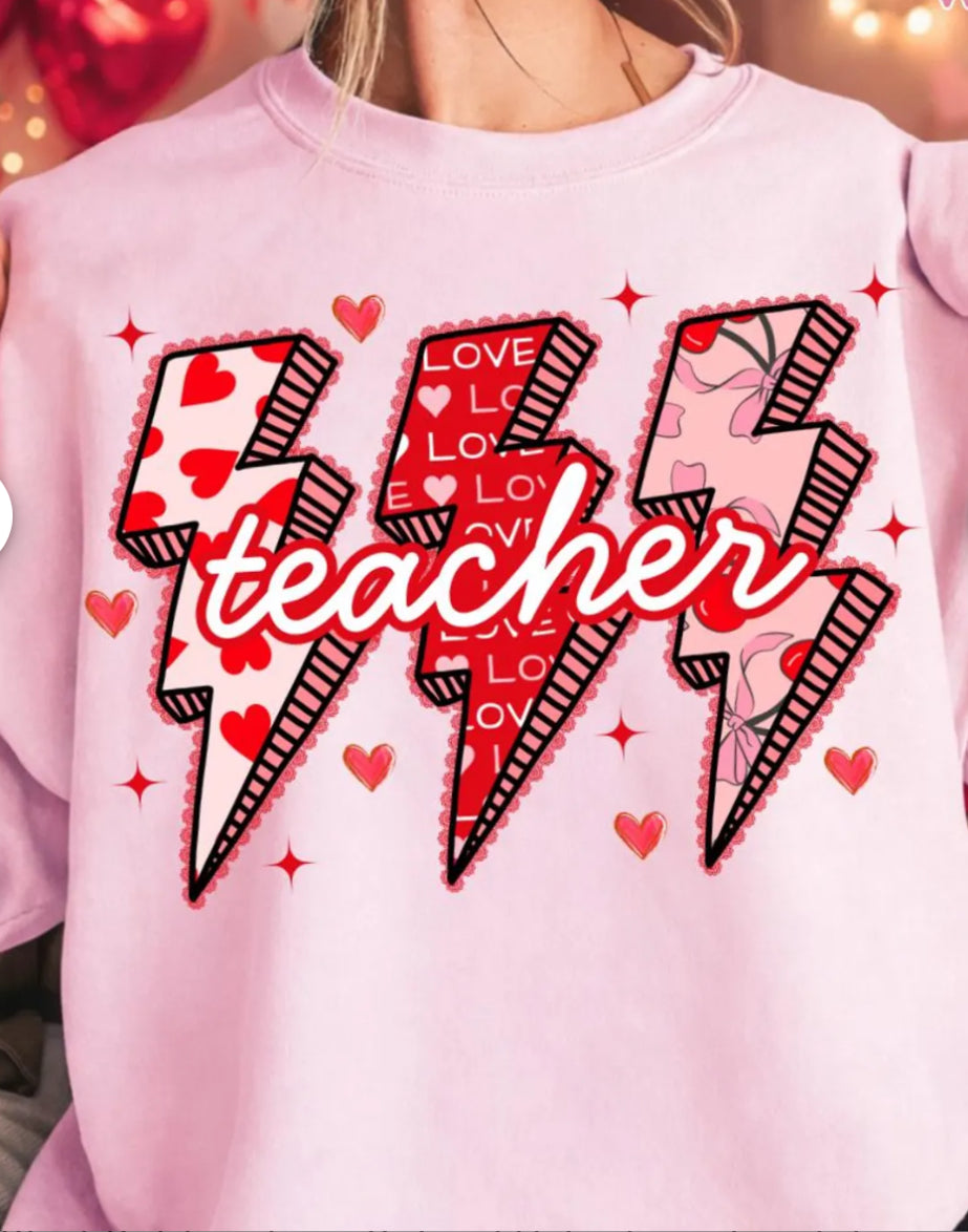 Teacher lightening bolt: sweatshirt