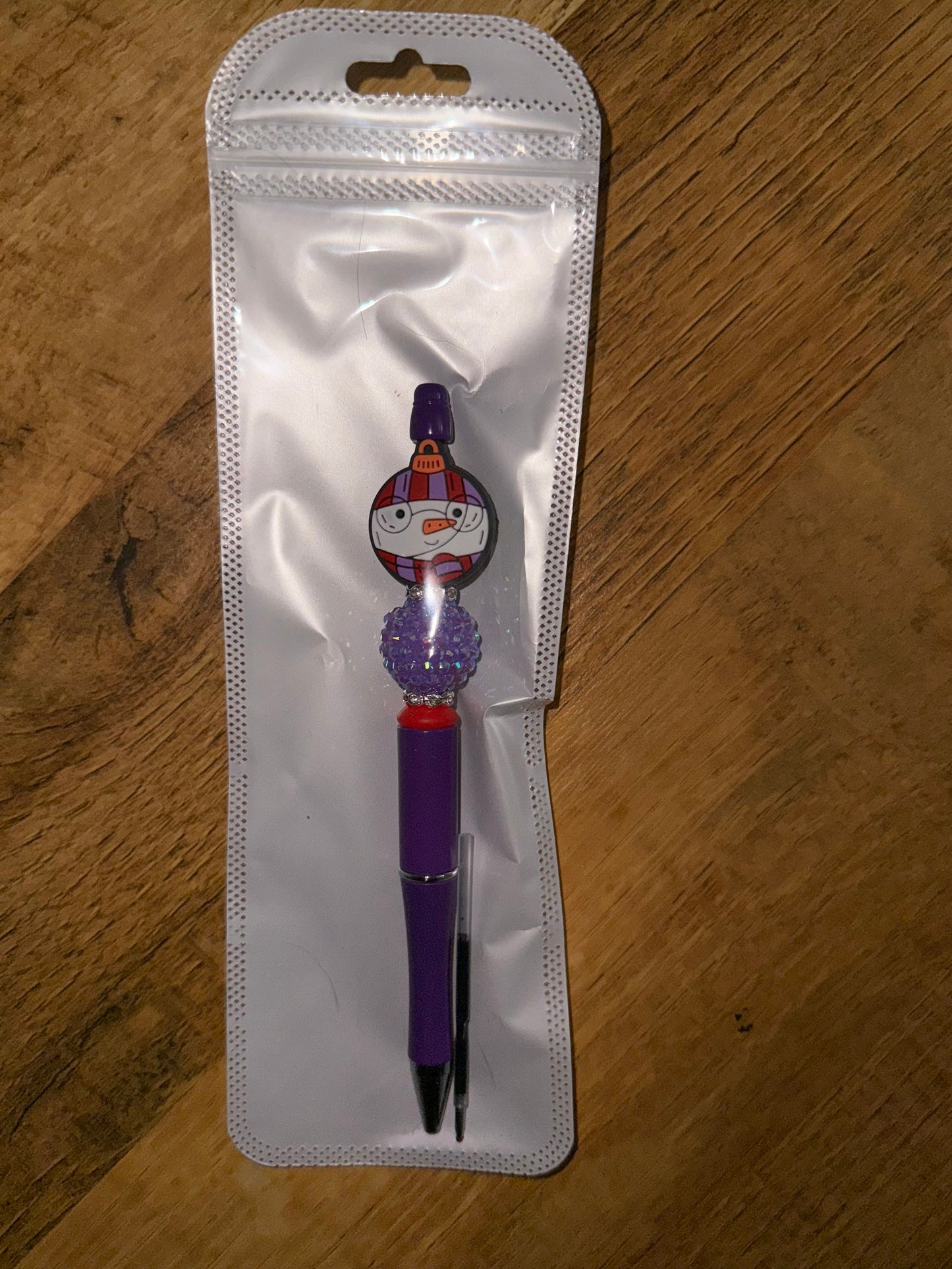 Snowman Christmas bulb-dark purple