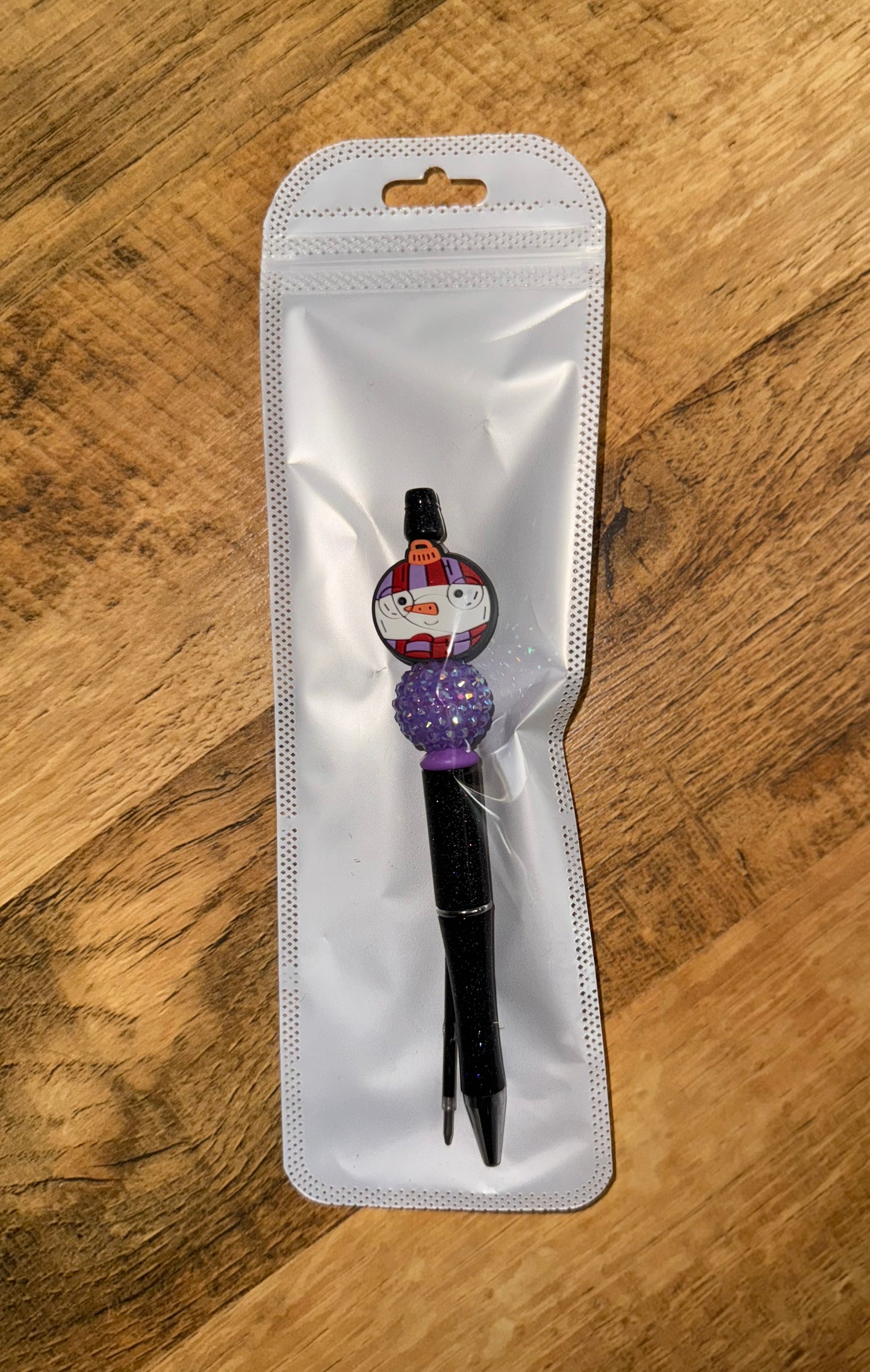 Snowman Christmas bulb-black