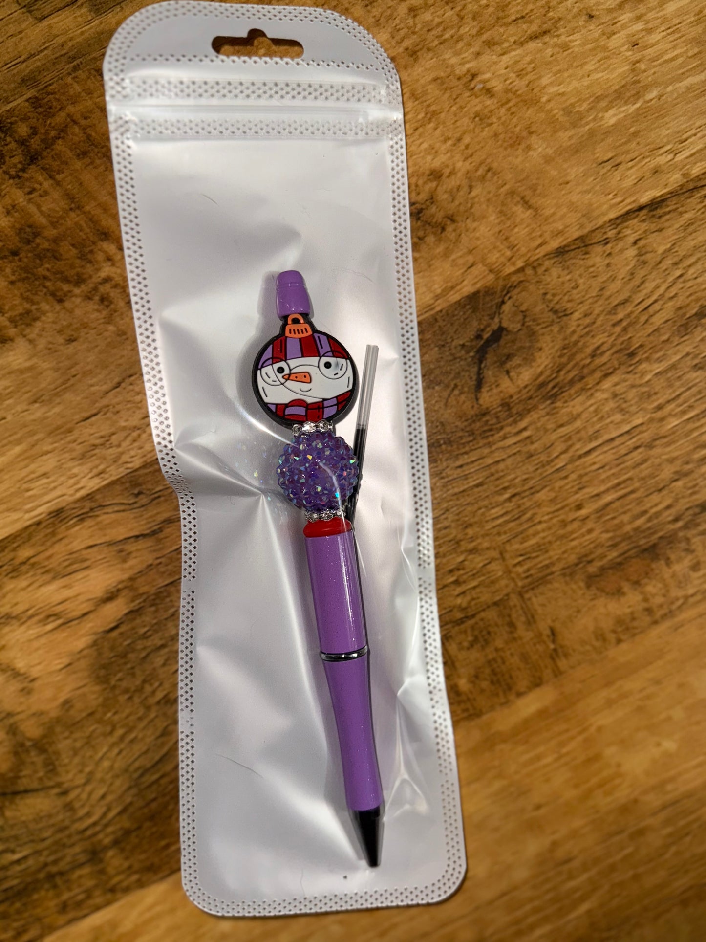 Snowman Christmas bulb- light purple