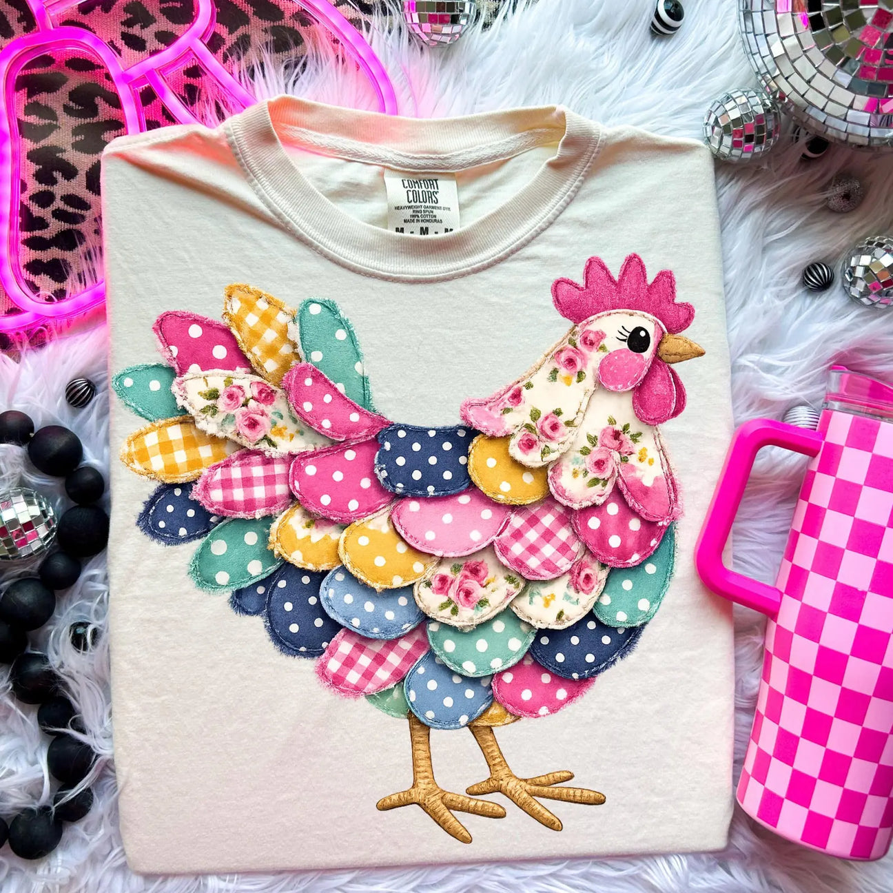 Chicken Faux fabric: t-shirt