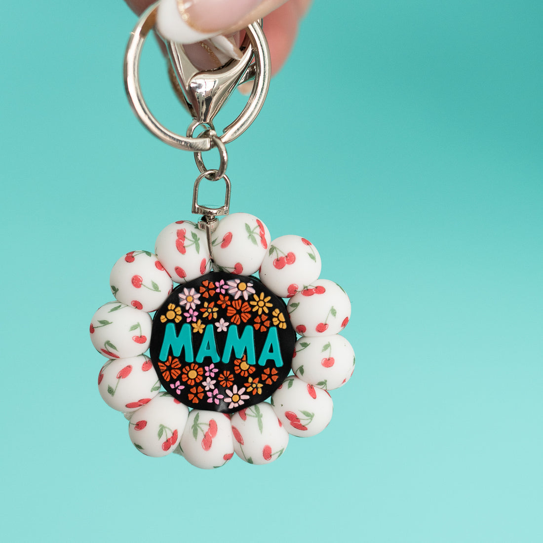 Mama flower keychains